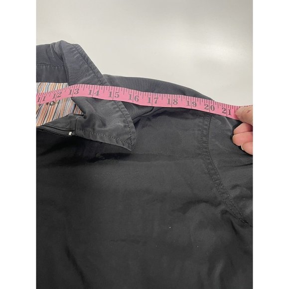 Guess Mens Full Zip Jacket Sz Large Black Zipper Pockets Lined Button Cuffs - Picture 9 of 9